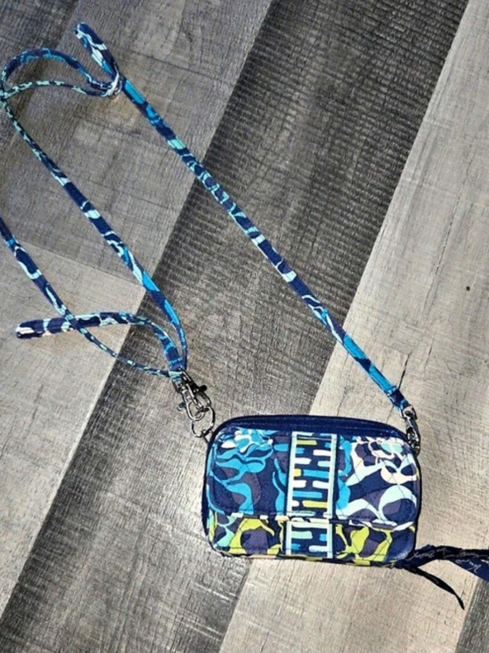 Vera Bradley RFID All in One Crossbody Blue & Green Bag